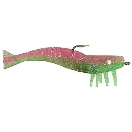 Doa Shrimp Lure, 3 14 Oz, PinkGreenHolographic 3PK FSH3-3P-428